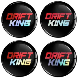 SkinoEu Set 4 x 55 mm Aufkleber für Radkappen Nabenkappen Nabendeckel Radnabendeckel Rad-Aufkleber Hologrammaufkleber Drift King A 5155