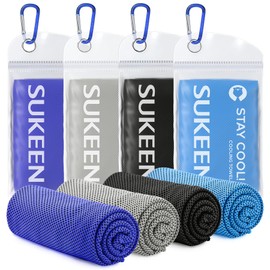 Sukeen Cooling Towel, 4 Pack Cooling Towels for Neck, Soft Breathable Sweat Towel Gym Towel, Stay Cool Ice Towel, Microfibre Cool Towel for Men Women Work Out Sports Yoga Golf (40"x12")