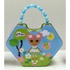 Lalaloopsy Diamond Shape Tin Box Lunch, Jewelry, Handbag with Beaded Handle - Blue