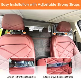 2025 Upgraded Dogs Barrier Wide 50", Dog Car Barrier Made of High Density Nylon & PVC for Anti-Scratch by Dogs, Car Dog Barrier with One-Piece Design for Easy Installation for Cars, Trucks and SUV