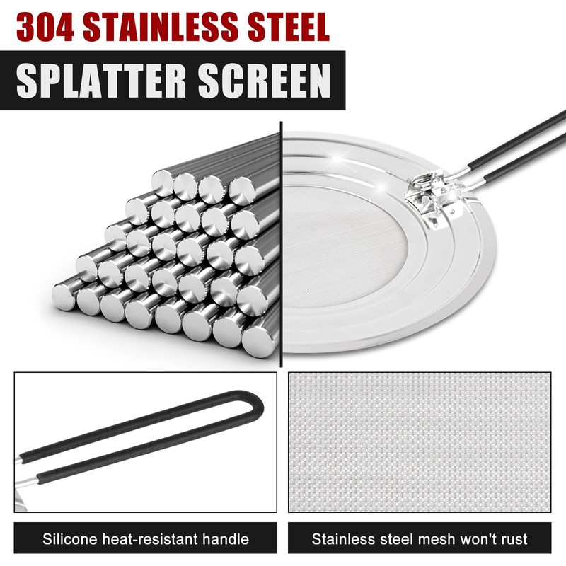 Stainless Steel Splatter Screen for Frying Pan - Grease Splatter