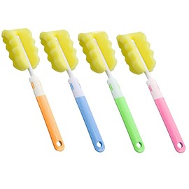 12 Stück Schwamm Langen Griff Reiniger, Schwamm Sbürste, Flaschen Reinigung Sbürste, 360 Grad Ohne Toten Winkel Sauber Und Leicht Zu Zerlegen, Für Weingläser, Gläser, Wasserflaschen