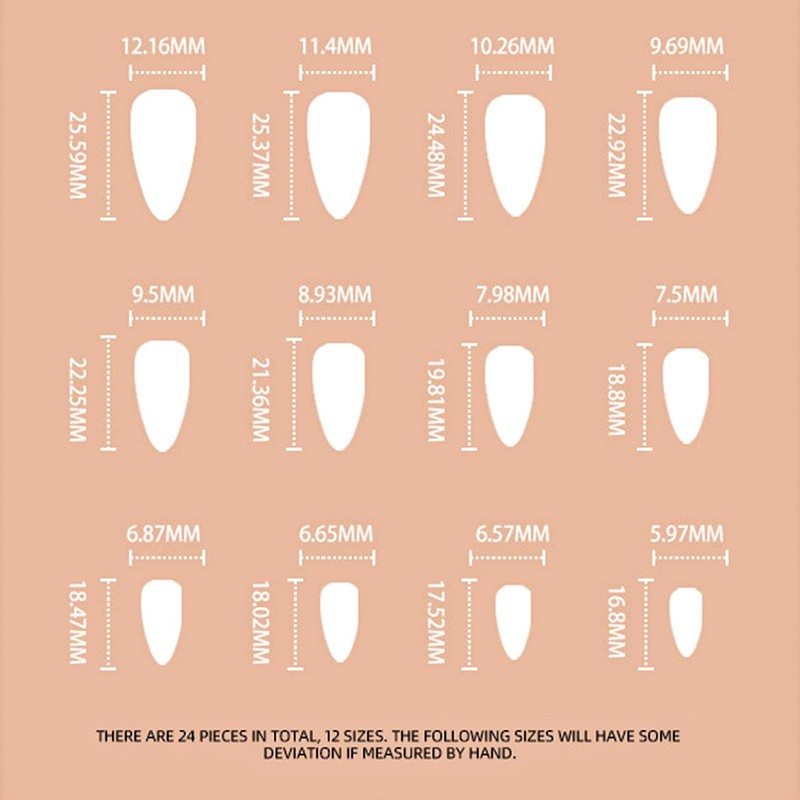 24pcs Short Square False Nails Glitter Sequins Stick on Nails