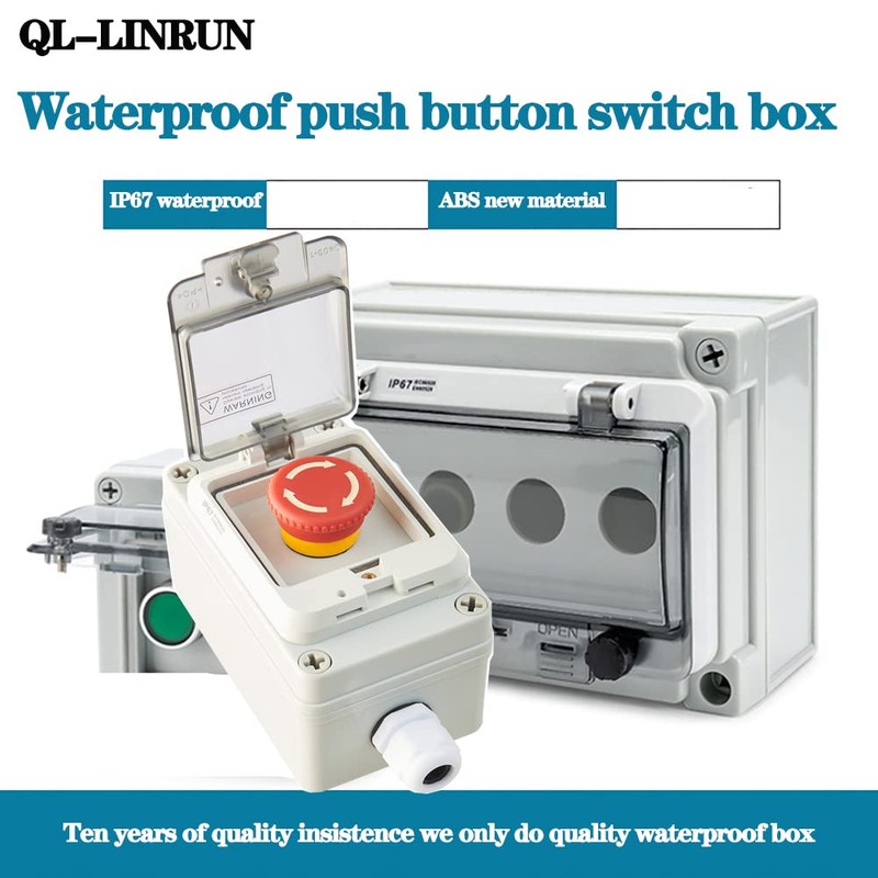 Emergency Stop Button with Box Emergency Stop Switch with Plastic