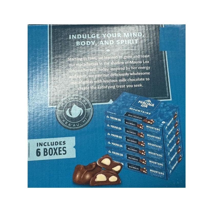 Mauna Loa Mountains, Chocolate Covered Macadamia Nuts in Milk Chocolate