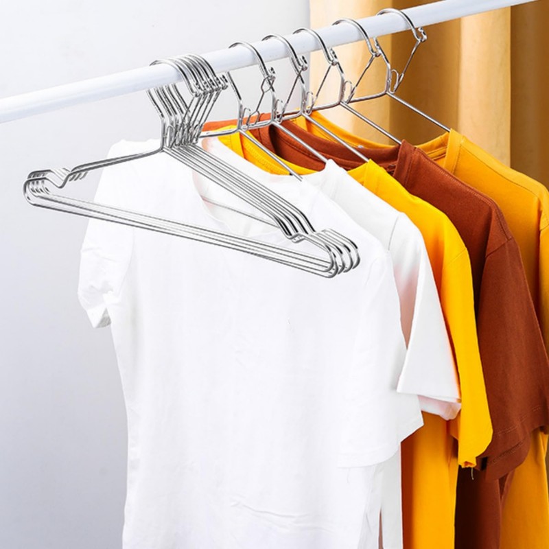 16.5” Wire Hanger 4mm Lockable Hangers 20Pack Stainless Steel Slim