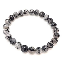 Black Rutile Bracelets Bead Bracelet - Adjustable Natural Gemstone Stone Bracelets - Healing Bracelet For Girl Women Men