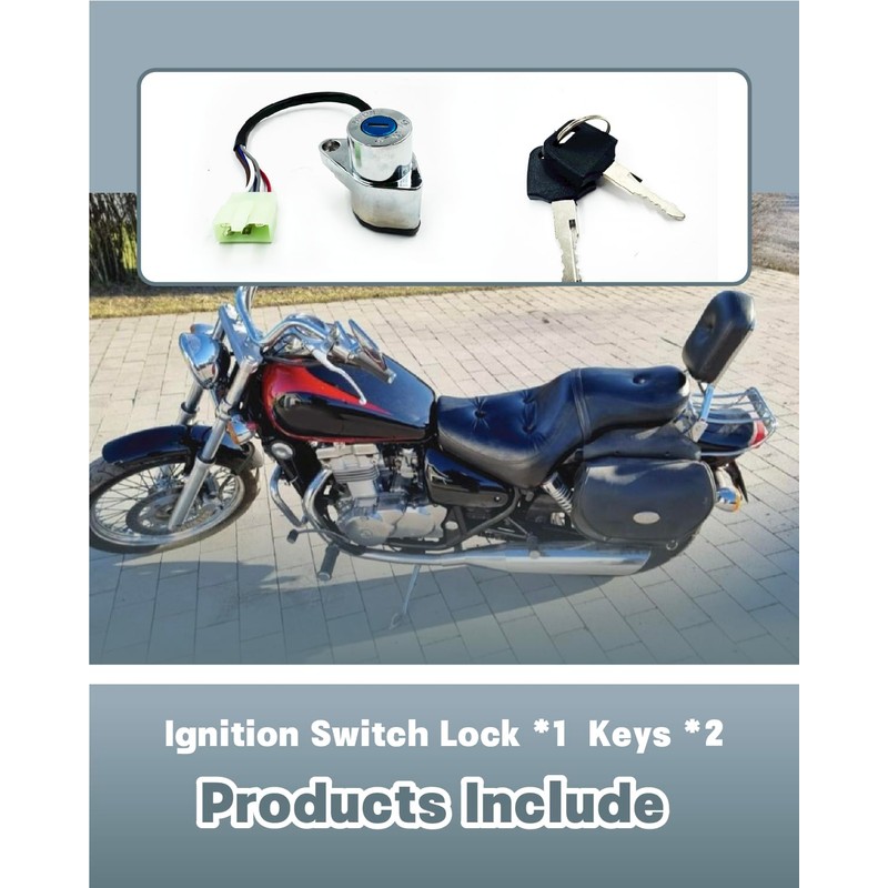 OWNDR Ignition Switch with Keys Fit for Kawasaki EN400 EN500