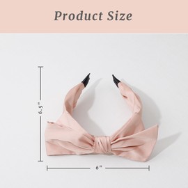 Mirlern 2-Piece Big Bow Headbands for Women, Cute Fashion Bowknot Hairbands, Wide Non-Slip Hair Hoop Accessories (Red & Pink)