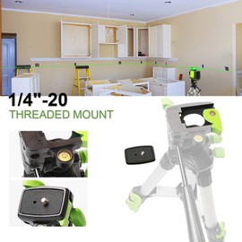 Huepar Self-Leveling Cross Line Laser, Adjustable Tripod Portable Lightweight Laser Level TPD05 Highest 50cm with 3-Way Swivel Pan Head, Quick Release Plate with 1/4"-20 Screw Mount, Bubble Level