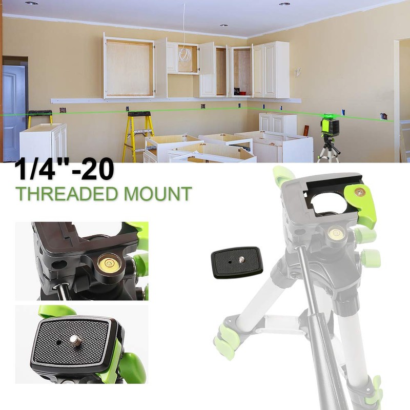 Huepar Self-Leveling Cross Line Laser, Adjustable Tripod Portable Lightweight Laser