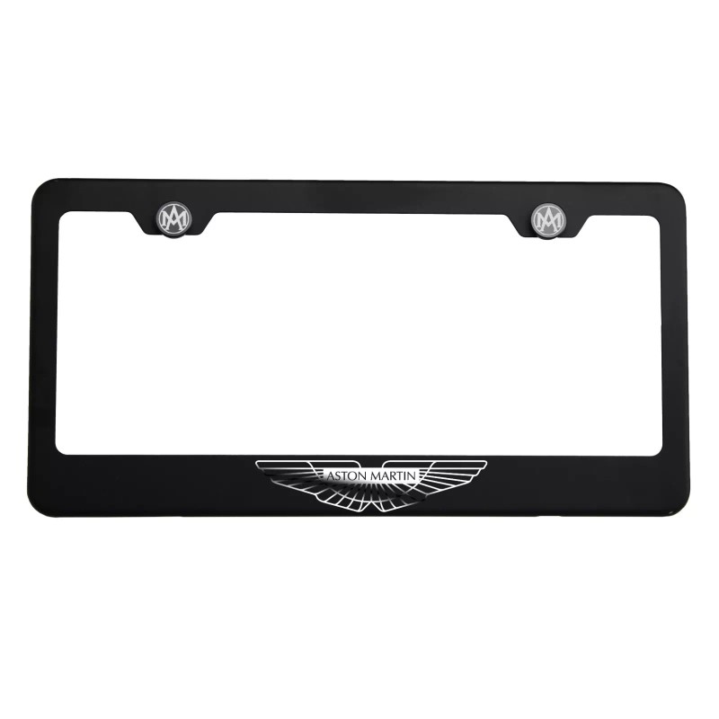 KA Laser Engrave Aston Martin Logo Mirror Matte Black License