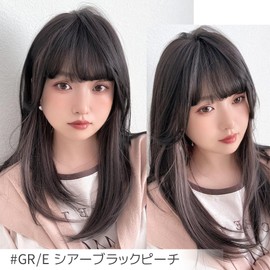 Bright Lara p211-GRE Hairpiece Partial Wig, Bangs Wig, Whorl Wig, Semi-Long, Women's Wig