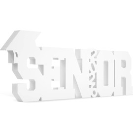 Large Senior 2026 Sign Graduation Decorations Class of 2026 Photo Booth Props for Photoshoot, Graduation Table Centerpieces for Senior Night Decor Letter Sign Grad Party Supplies - White