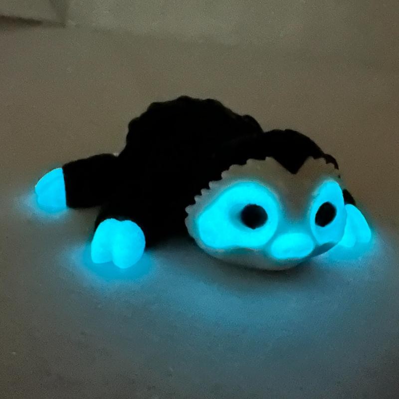 3D Articulating Sloth Decorative Figurine with Magnets - Color: Glow