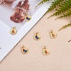 COGCHARGER 6 Pieces Enamel Butterfly Charm Pendant Flat Round with