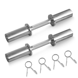 LAJIAOZ 16" Adjustable Olympic Dumbbell Handles(WEIGHT CAPACITY: 150LBS), Pair of Loadable Dumbbell Bars for 2" Olympic Weight Plates, with 4 Spring Collars for Home Gym Workout Strength Training Fitness