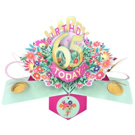 Happy 65th Birthday 65 Today Pop-Up Greeting Card Love Kate's Pop Up Cards Her POP215MC65