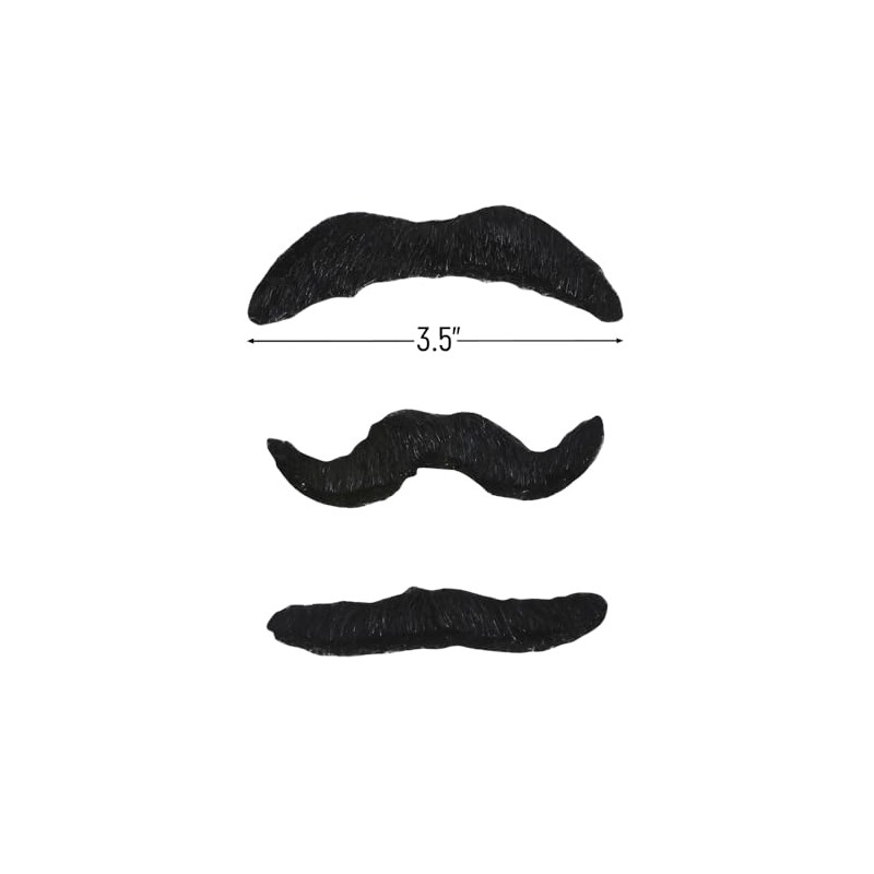 Rhode Island Novelty 3.5 Inch Mustache Set, One Pack of