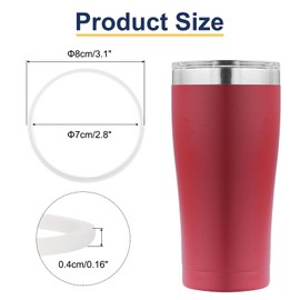 sourcing map 40oz Replacement Rubber Lid Seals, 2 Pcs 3" Diameter O Shaped Resealable Lid Gaskets for Stainless Steel Insulated Tumbler Mugs Cups Vacuum, White