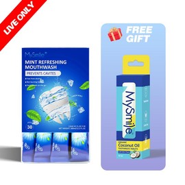 MySmile Livestream Special - Buy 1 Get 1 Free- Portable Mouthwash+Toothpaste Tablets (Resutls May Vary)