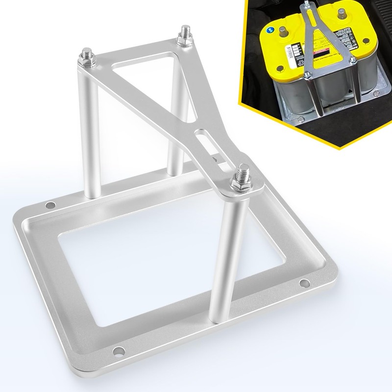 Universal Battery Tray Hold Down Trunk Relocation Box - Billet