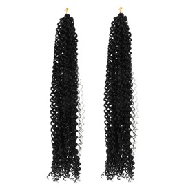 Baluue 2pcs Passion Crochet Hair Wigs Wavy Curly Ends Hair Braiding for Parties Lightweight No Shedding Natural Look for Festivals and Cosplay