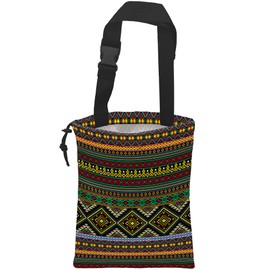 ghatobty Car Trash Bag Hanging Green Ethnic Style Car Trash Can Waterproof Garbage Bag Hanging for Car Back Seat