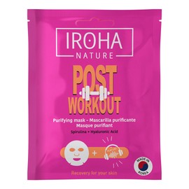 Iroha Nature – Maschera viso purificante post-allenamento | Con spirulina e acido ialuronico | Idratazione e lenizione dopo l'esercizio | Maschera coreana vegana per tutti i tipi di pelle