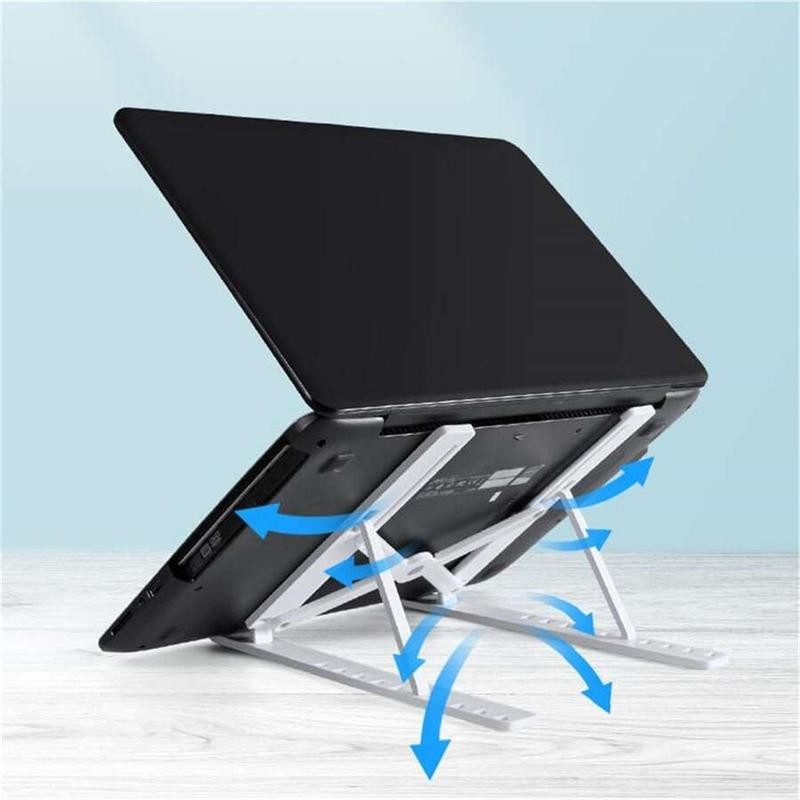 Adjustable Heat Dissipation Laptop Stand, 1 Count Plastic Foldable Laptop Desktop