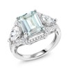 Gem Stone King 3.89 Cttw Sky Blue Simulated Aquamarine Ring
