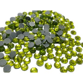 Rhinestones Hotfix 3 mm Flatback Back Rhinestone SS10 7200 Pieces Glass Stones Round Crystal Gemstones 2.5 ~ 3 mm (Green Peridot)
