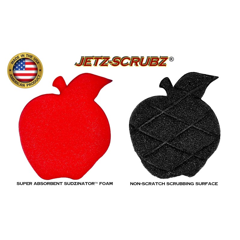 Jetz-Scrubz® Apple Shaped Kitchen Scubber Sponge, Pack of 3