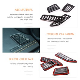 DIYUCAR 4pcs ABS Car Dashboard Air Conditioning Outlet Frame Cover Trim For Ford Ranger Wildtrak 2015-2021 Interior Auto Accessories