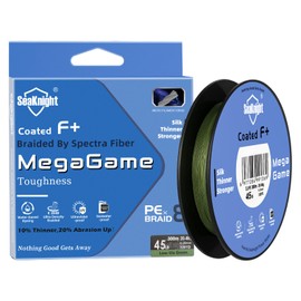 SeaKnight MegaGame 8 Strands Braid Fishing Line 150M 300M Braided by Spectra Fiber Multifilament PE Fishing Line F+ Coating Anti-UV Saltwater Sea Fishing Line 22-100LB