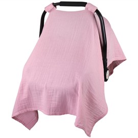 Metplus Muslin Car Seat Cover for Babies - Carseat Stroller Cover Infant Stroller Covers for Boys and Girls, Breathable & Lightweight, Fits Most Strollers & Baby Car Seats