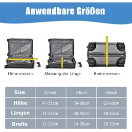 Watproofit PVC Suitcase Cover, Waterproof Protective Cover for Suitcase, Transparent, 3 Piece Set for 20, 24 and 28 Inch Suitcases, White, Suitcase cover