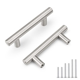 Probrico 30 Pack 64mm(2.5inch) Hole Centers Kitchen Cabinet Handles Brushed Nickel Cabinet Pulls Length 100mm(4inch) Stainless Steel Dresser Drawer Pulls