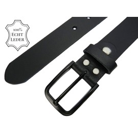 #3MB018T Leather Belt for Men and Women, 3 cm Wide, Handmade Denim Belt, Cowhide Leather, Made in Germany, black