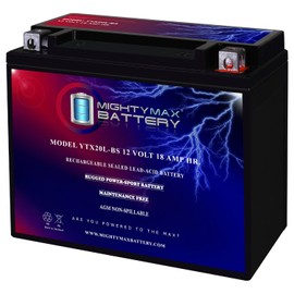 Mighty Max Battery YTX20L-BS - 12 Volt 18 AH, 270 CCA, Rechargeable Maintenance Free SLA AGM Motorcycle Battery