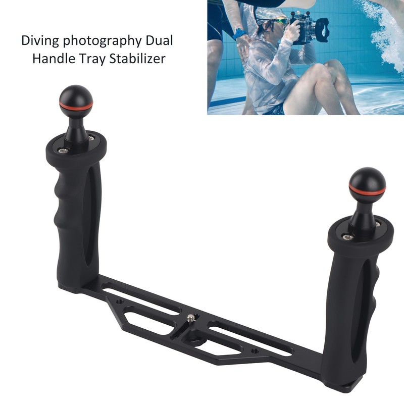 Dual Handle Aluminium Tray Stabilizer Rig Diving Underwater Camera Housings