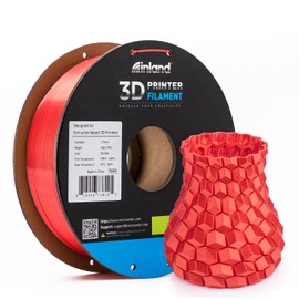INLAND Micro Center Red Silk PLA 3D Printer Filament 1.75mm - Red Shiny, Dimensional Accuracy +/- 0.03 mm - 1 kg Cardboard Spool (2.2 lbs), Clog Free Colorful Filaments
