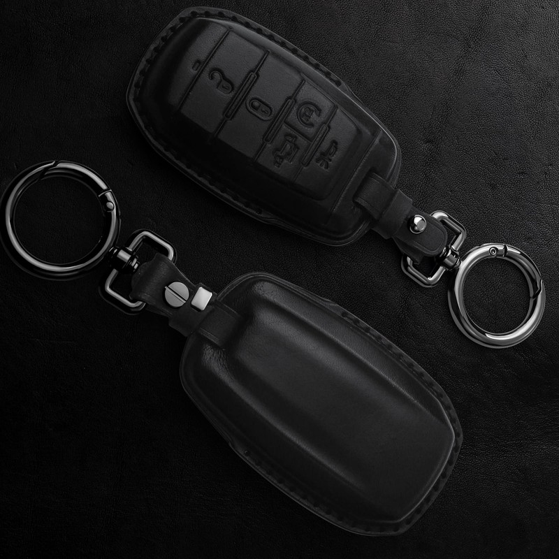 Tukellen for Dodge Key Fob Cover Genuine Leather Key Case