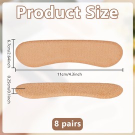 DELORIGIN 8 Pairs Sandal Strap Cushion Strips Heel Grips Liner Insert for Shoes Too Big Liner High Heel Slip Pads Heel Cushions Protectors for Sandal Backs Sling Loose Shoe(4 Colors)