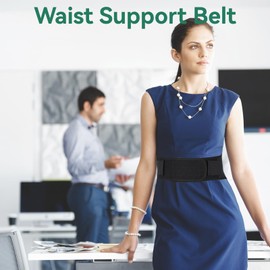 Back Support Belt, Tourmaline Self-Heating Magnetic Therapy Waist Protection Lumbar Support Belt (Black)