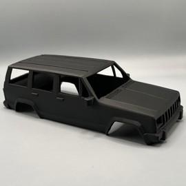 1/24 scale Jeep XJ Rc Body, Stock or with Armor! - Style: Stock, Color: Black