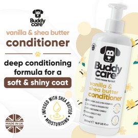 Buddycare Vanille Shea Butter Hundespülung 500 ml x3 Welpenspülung mit Vanille und Sheabutter mit Aloe Vera und Provitamin B5