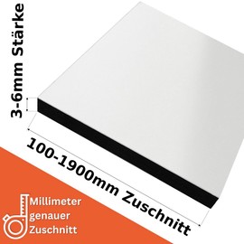 RESHEIM 3-6 mm Aluminium Composite Panel, White, Cut to Measure, Aluminium Composite Plate, Choice of Material Thickness and Size (200 x 200 mm, Material Thickness: 6 mm)