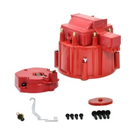 Red Male HEI Distributor Cap and Rotor for K549 SBC 283 305 307 327 350 400 BBC 454 396 427 Distributor Cap Assembly