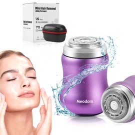 Facial Hair Removal for Women, Painless Womens Epilator Hair Remover with Waterproof USB Rechargeable, Cordless Electric Razor/Shaver for Bikini,Upper Lip,Arm,Legs,Peach Fuzz (Purple)